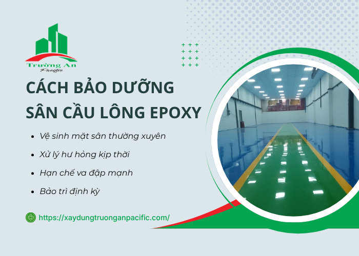 Kinh nghiệm chăm sóc sân cầu lông epoxy đúng cách
