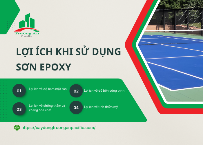 Lợi ích khi sử dụng sơn epoxy cho sân pickleball 