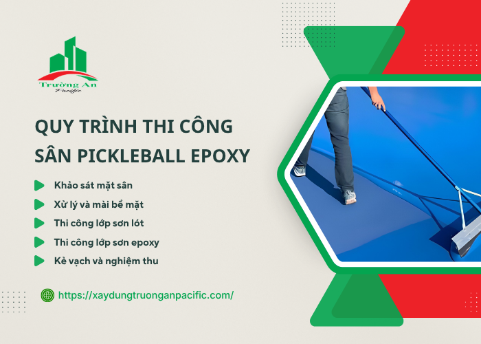 Các bước thi công sơn epoxy sân pickleball đạt chuẩn 