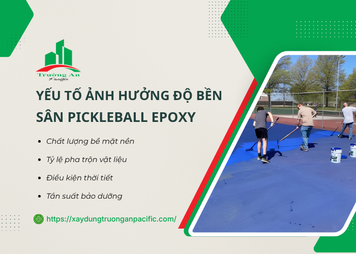 Các yếu tố ảnh hưởng đến độ bền của sân pickleball epoxy 